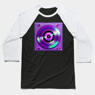 Holographic Purple DJ Turntable Baseball T-Shirt